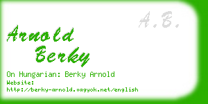 arnold berky business card